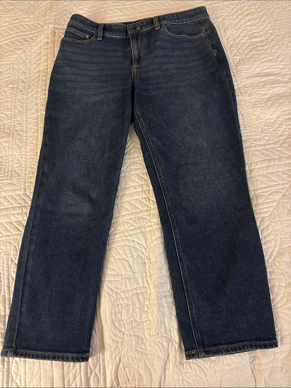 Talbots Dark Indigo Cropped Straight-Leg Jeans